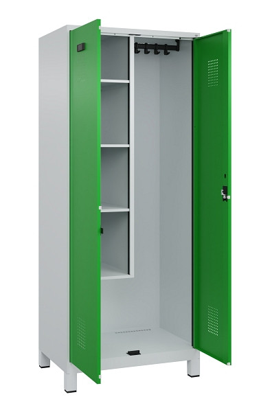 C+P Putzmittel-Spind Evolo PLUS, mit Füßen, 2 Abteile, 1950x800x500mm, 7035/603, Zylinderschloss, 049110-02 S10038