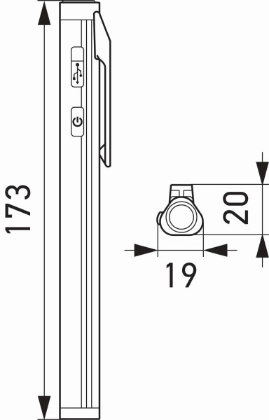 HELLA LED-Handleuchte UPL300, 3.7V, mit Haken/mit Magnet, 2XM 359 002-101