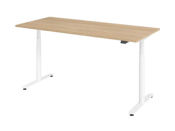 Hammerbacher Sitz-Steh-Schreibtisch elektrisch 180x80cm Eiche/Weiß, VXDLR19/E/W
