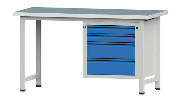ANKE Werkbänke Kombiwerkbank, Modell 707 E, 1500 x 700 x 840 mm, RAL 7035/5012, UBP 40 mm, 510.536