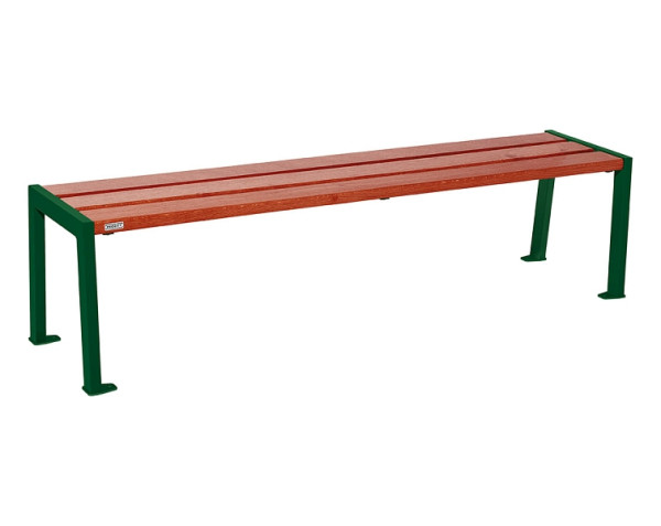 Procity Sitzbank Ohne Rückenlehne Silaos 1800 mm, Holz & Stahl, Mahagoni/RAL 6005, 209632.6005.ACAJ
