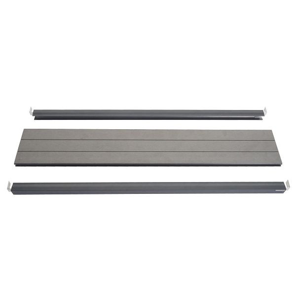 Mendler Abschluss-Set für WPC-Sichtschutz Sarthe, Abschlussprofil Windschutz, WPC-Pfosten, 90cm, grau, 76261