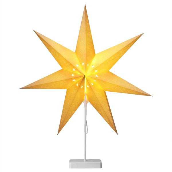 casaria Papierstern LED Weiß Ornament inkl Ständer, 108576