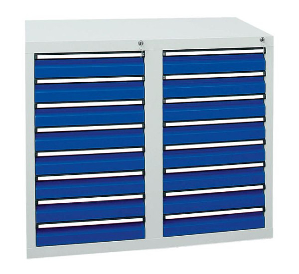 stumpf Schubladenschrank Serie STS 410, RAL 7035/5010, 16 Schubladen (16x100 mm), 7102174