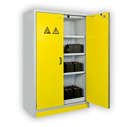 Cemo Akku-Sicherheitsschrank 6/20-FWF90 komplett verpackt, Tür gelb RAL 1023, 11052