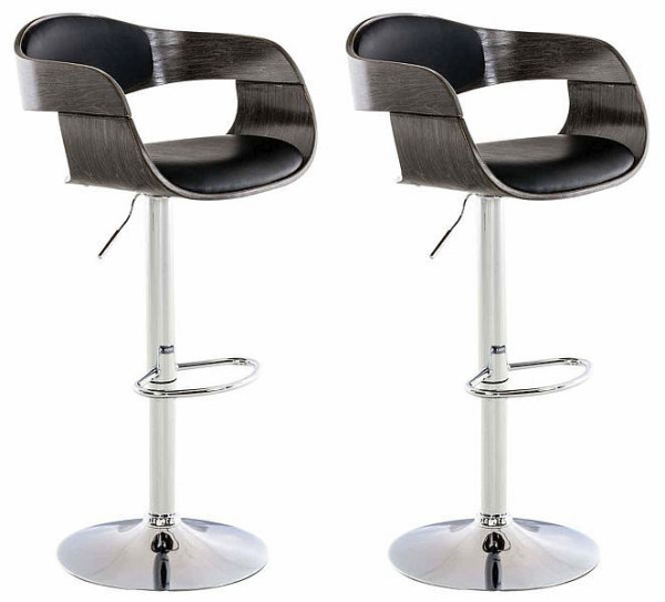 CLP Barhocker Kingston C Kunstleder, schwarz/grau, VE: 2 Stück, 306530