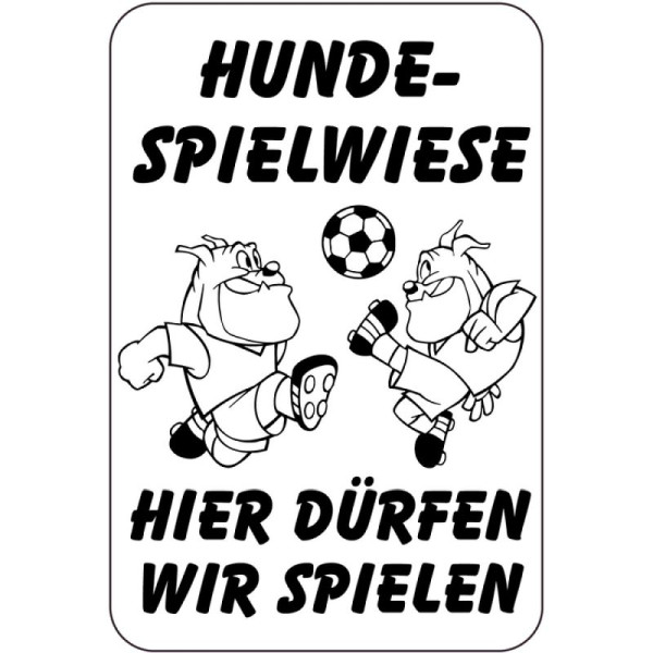 Stein HGS Sonderschild, HUNDESPIELWIESE, HIER DÜRFEN WIR SPIELEN, 15071