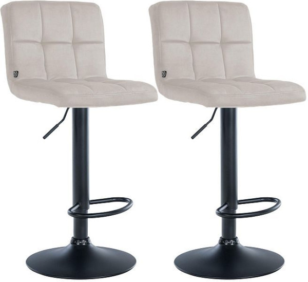CLP Barhocker Peru Samt schwarz, creme, VE: 2 Stück, 324925