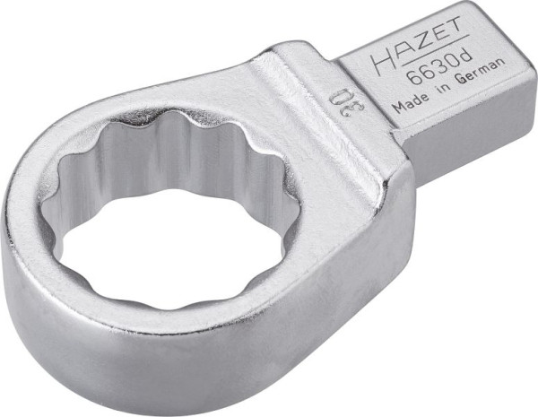 Hazet Einsteck-Ringschlüssel, Einsteck-Vierkant 14 x 18 mm, Außen-Doppel-Sechskant-Tractionsprofil, 30 mm, 6630D-30