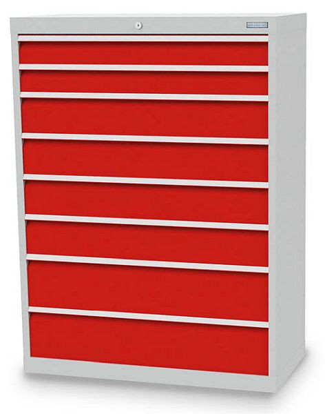 Bedrunka+Hirth Schubladenschrank, Tiefe 500 mm, R 36-16, 980 x 500 x 1039 mm, 8 x Schubladen (2x 100VA, 4x 150VA, 2x 200VA), Tragkraft 75 kg, 913.242-75