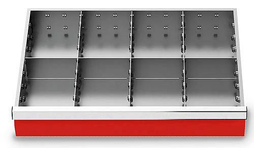 Bedrunka+Hirth Schubladeneinsätze T500 R 24-16, für Blendenhöhe 200 mm, 7-teilig, Version 2, 168-137-200