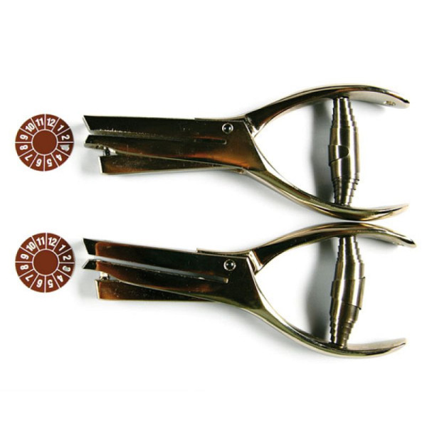 Stein HGS Kerbzange für Prüfplaketten, Maultiefe 50 mm, Dreieck (Kantenlänge 3 mm), 90.3651