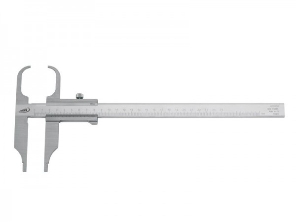 HELIOS PREISSER Messschieber, verchrmt, ohne Feineinstellung, mit Greiferspitzen, Messbereich 0 - 250 mm, 26652005