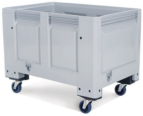 DENIOS Palettenbox PB 8-R aus Kunststoff, mit 4 Lenkrollen, 535 Liter Volumen, 117881