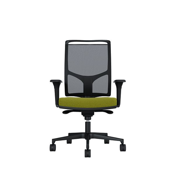 Bisley Bürodrehstuhl Zed, Schwarzes Kunststoff, Höhenverstellbare Armlehnen, Fußkreuz und Armlehnen aus Kunststoff, NE0426 wiesengrün, ZEDKSLSNE0426