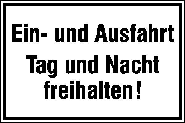SafetyMarking Hinweisschild, Ein- und Ausfahrt Tag und Nacht freihalten, BxH 30x20 cm, Aluminium, 11.5591