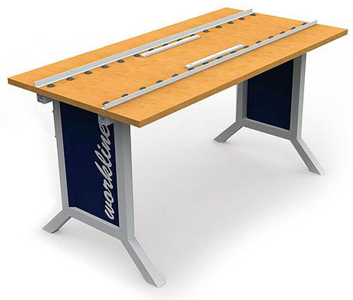 Bedrunka+Hirth workline Kugeltisch mit Kugelleiste Tiefe 384, Klemmfeststellung, Maße in mm (BxT): 1500 x 750, 07.60.15.40