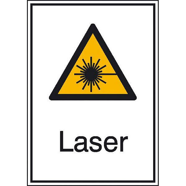 SafetyMarking Warn-Kombischild, Laser, BxH 13,1x18,5 cm, Folie, selbstklebend, 21.0430