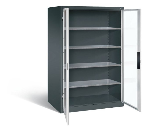 C+P Werkzeugschrank Acurado, H1950xB1200xT800mm, Farbe: Anthrazitgrau / Lichtgrau, Muldengriff, 8934-0552 S10012