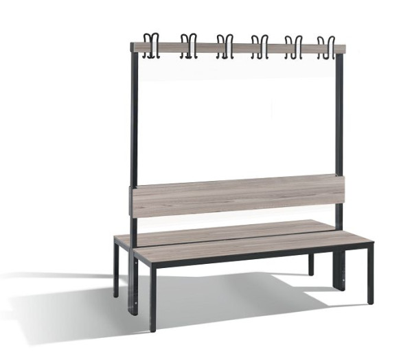 C+P Doppelseitige Garderobenbank mit Rückenlehne, Basic Plus, H1650xB1500xT760mm, 8061-200 S10003