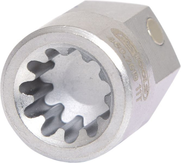 KS Tools Spezialeinsatz Vielzahn M9 mit Magnet, für SAF und Knorr Sättel, 460.2619