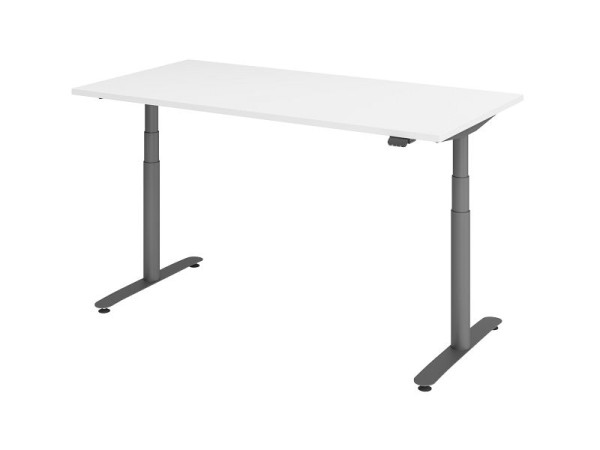 Hammerbacher Sitz-Steh-Schreibtisch elektrisch 160x80cm Weiß/Graphit, VXDLR16/W/G