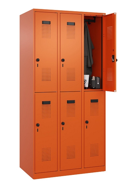C+P Doppelstöckiger Spind Evolo PLUS, 6 Fächer, 1850x900x500mm, 2004/2004, Drehriegel, 049300-30 S10023