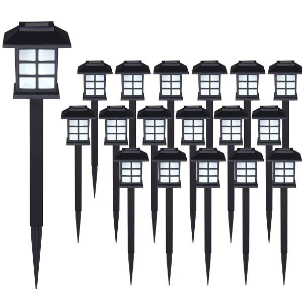 monzana LED Solarleuchten, VE: 18er-Set Schwarz, 992824, 4250525355789