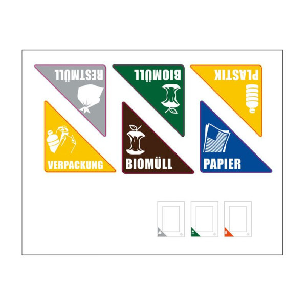 STEIN HGS Recycling Aufkleber RecycloFlex, deutsch, VE: 6 Stück, 84146.0001