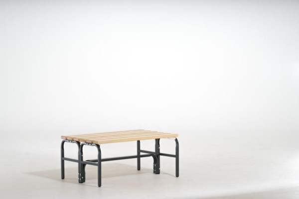 SYPRO Doppel-Sitzbank (Typ D) 101, ohne Rückenlehne, Stahl/Holz, anthrazit, 131454