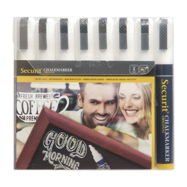 Securit Kreidestifte 6mm weiß, vollständig trocknen lassen für das beste Ergebnis, VE: 8 Stück, GF261