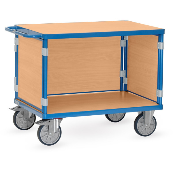 Fetra Tischwagen - mit 3 Wänden, Ladefläche 850 x 500 mm, 3400