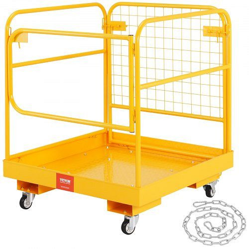 VEVOR Arbeitsbühne 92x92cm, aus Q235B, Max. Ladekapazität bis 544kg, für 1-2 Personen Gabelstapler Faltbar, sichere Arbeit in der Höhe, CCGZPTCWMS112KVAFV0