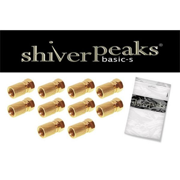 shiverpeaks BASIC-S, F-Stecker 6,5, vergoldet, mit großer Mutter, VE: 10 Stück, BS85008-10AG