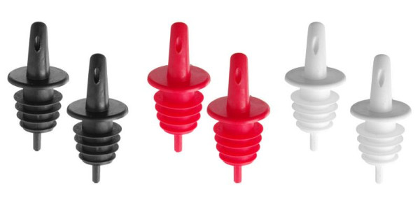 Bar up Ausgießer Free-Flow, 6 Stück, 2x schwarz, 2x weiß, 2x rot, 599440