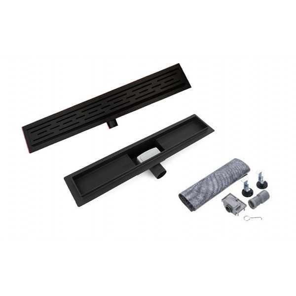 Sanotechnik Duschrinne 60 cm schwarz gefärbt, 60 x 7 x 6,7 cm, DTB60