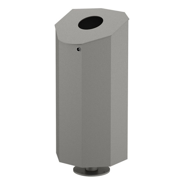 Stein HGS Abfallbehälter 'City 150', wahlweise mit Ascher, Ohne Ascher, Standmontage (zum Aufschrauben), RAL 6005 moosgrün, 36644-8
