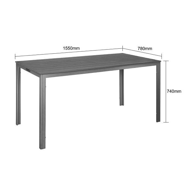 Bolero Valletta Grau Gittertisch für den Außenbereich 1560mm, HZ020