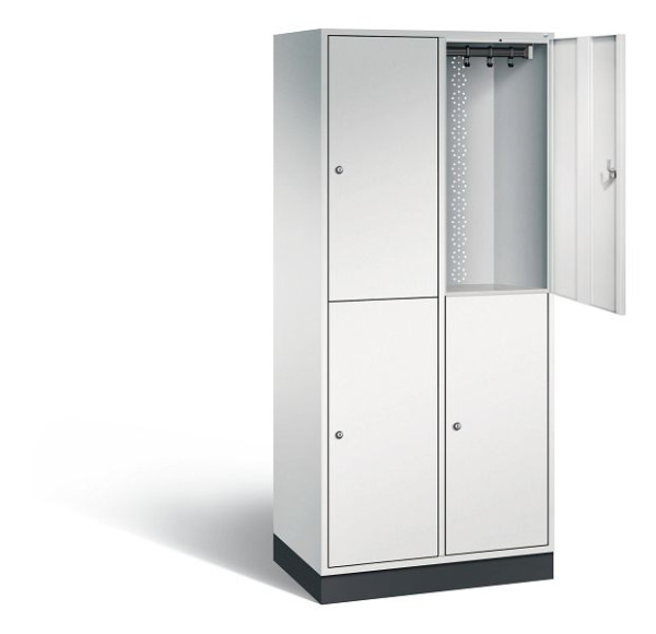 C+P Spind doppelstöckig XL Intro, H1950xB820xT490mm, Farbe: Lichtgrau, 8270-202 S10009