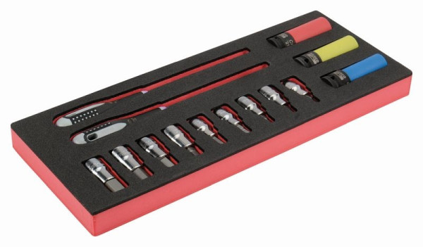Bahco 1/3 Einlage, Steckschlüssel + Zubehör 1/2", 14-teilig, FF1E2210
