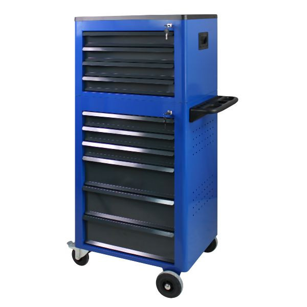 ADB Werkstattwagen Basic mit Werkzeugtruhe, 12 Schubladen, Blau, 21062