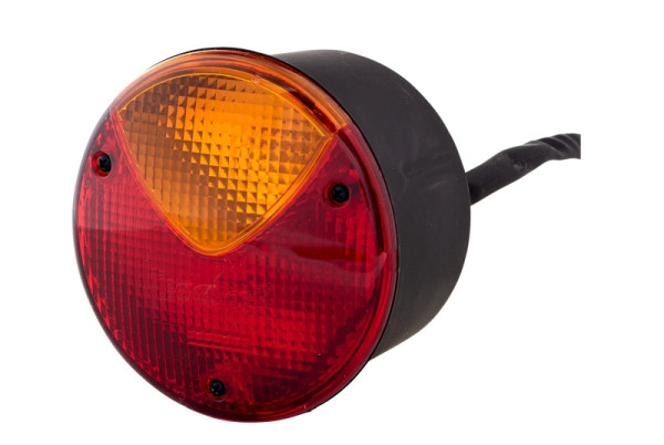 HELLA Heckleuchte, 24V, Anbau/geschraubt, Lichtscheibenfarbe: rot/gelb, Kabel: 200mm, Stecker: offene Kabelenden, links, 2SD 344 169-137