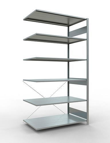 Schulte Fachbodenregal, Anbaufeld, 6 Lagerebenen, Kreuzstrebe, Fachlast 150 kg, 1306 x 836 x 2500 mm, 278726