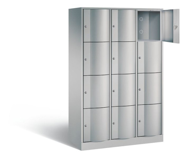 C+P Schließfachschrank Resisto, H1950xB1148xT540mm, Farbe: Weißaluminium, 8470-372 S10119