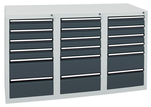 stumpf Schubladenschrank Serie STS 410, RAL 7035/7016, 18 Schubladen (12x100, 6x200 mm), 7103571