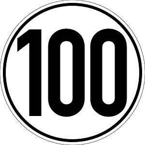 Moedel Geschwindigkeitsschild, 100 km/h, Alu, Ø 200 mm, 54262
