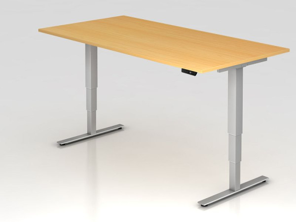 Hammerbacher Sitz-Steh-Schreibtisch elektrisch 200x100cm Buche, Arbeitshöhe 63,5 -128,5 cm, VXDSM2E/6/S