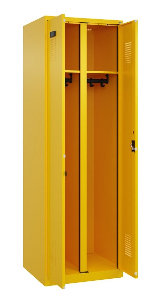 C+P Schwarz-Weiß-Spind Evolo PLUS, 2 Abteile, 1850x600x500mm, 1023/1023, Zylinderschloss, 049002-20 S10049