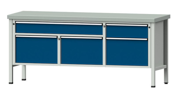 ANKE Werkbänke Kastenwerkbank, Modell 280 V, 2000 x 700 x 900 mm, RAL 7035/5010, ZBP 50 mm, 304.515