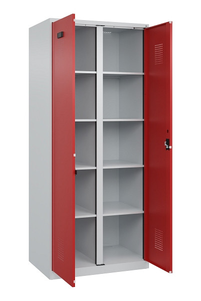C+P Wäsche-Spind Evolo PLUS, 2 Abteile, 1850x800x500mm, 7035/3000, Verschluss Zylinderschloss, 049002-22B S10030